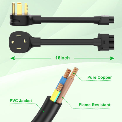 EVCONN NEMA 14-30 Adapter for TSLGen 2 Mobile Portable Charger-Connect Mobile Charger to 250V Outlet at 50 Amp - EVCONN