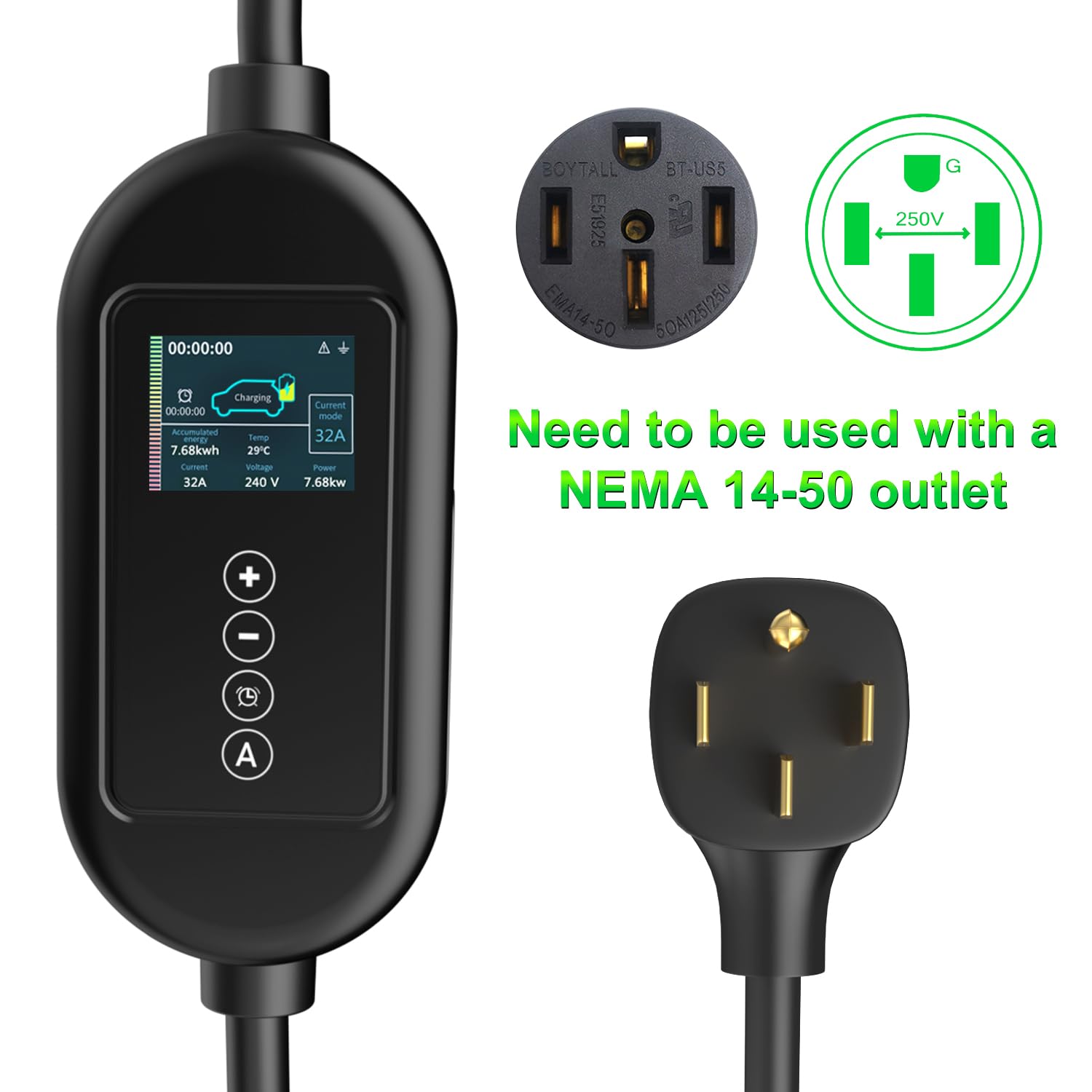 EVCONN Portable Level 2 Tesla EV Charger | 240V | 40 Amp | NEMA 14-50 - EVCONN