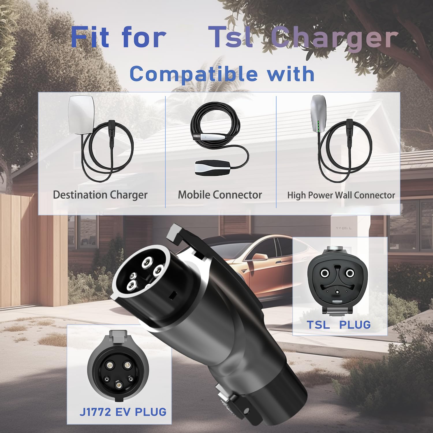 EVCONN Tesla to J1772 EV Adapter | 250V | 60 Amp - EVCONN