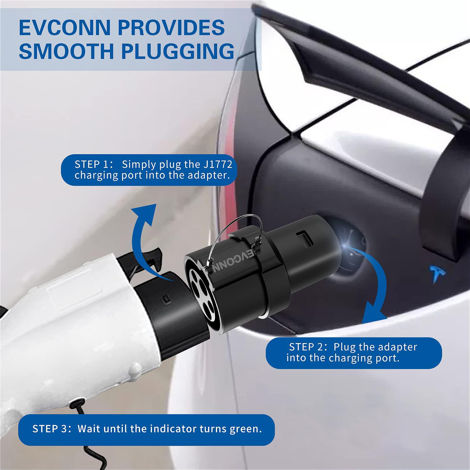 EVCONN J1772 to Tesla EV Adapter | 250V | 80 Amp - EVCONN