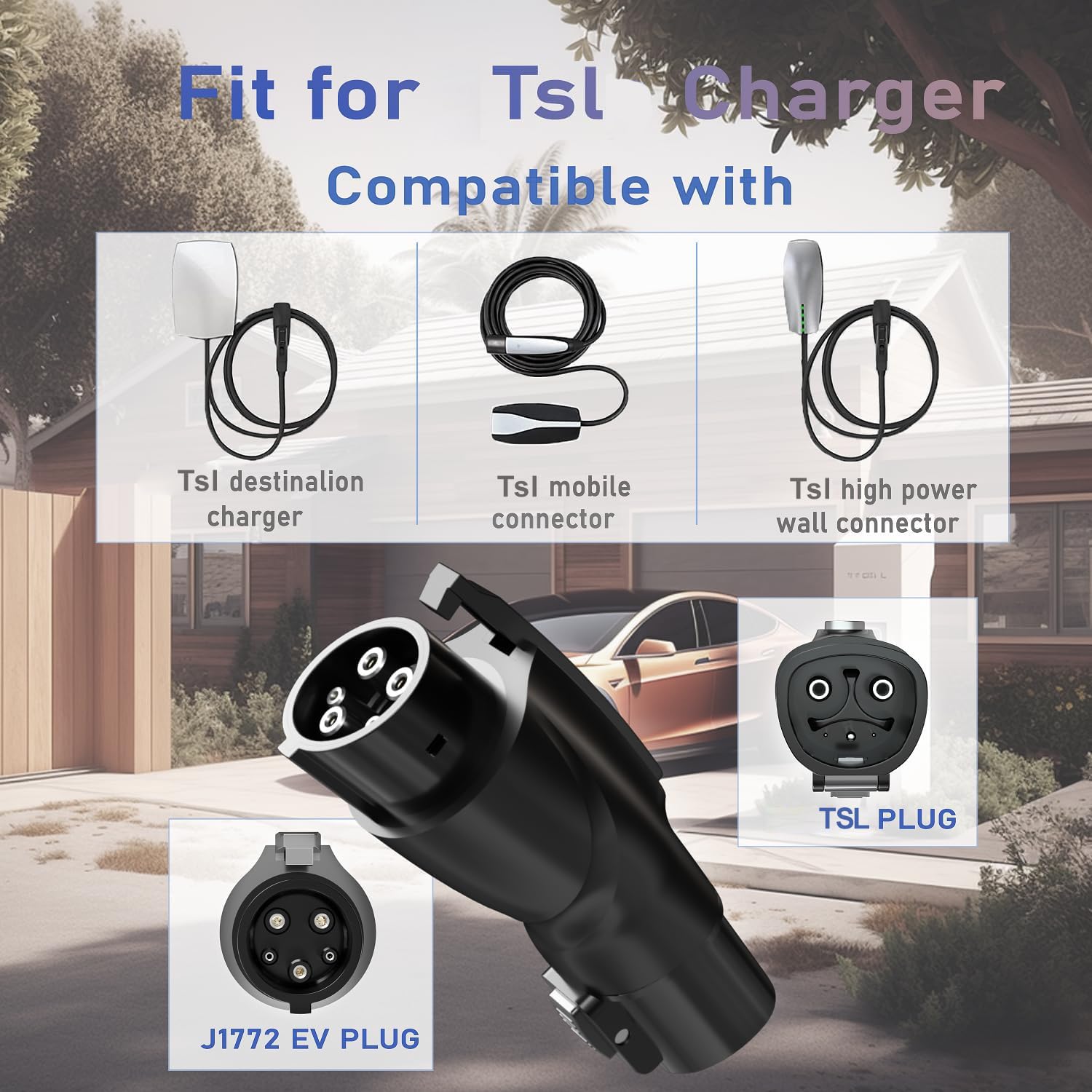 EVCONN Tesla to J1772 Adapter Max 60A & 250V - EVCONN